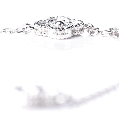 Van Cleef & Arpels 18K White Gold Diamond 6 Motifs Sweet Alhambra Bracelet 6 of 7