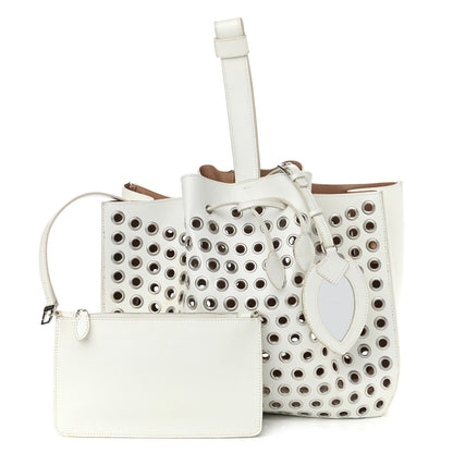 Alaia Calfskin Grommet Rose-Marie 28 Bag White 4 of 14
