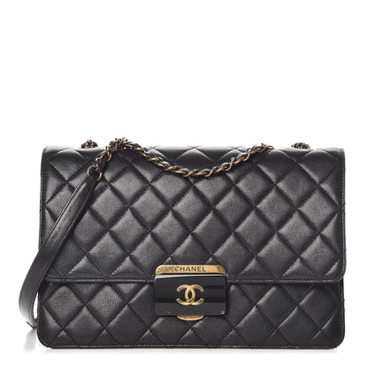 Chanel Sheepskin Quilted Large Beauty Lock Flap Black 1 of 17