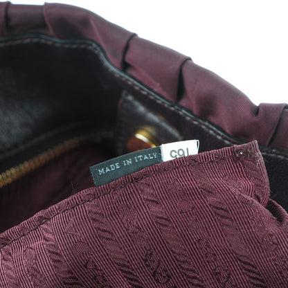 Prada Tessuto Nylon Gaufre Tote Bordeaux 7 of 8