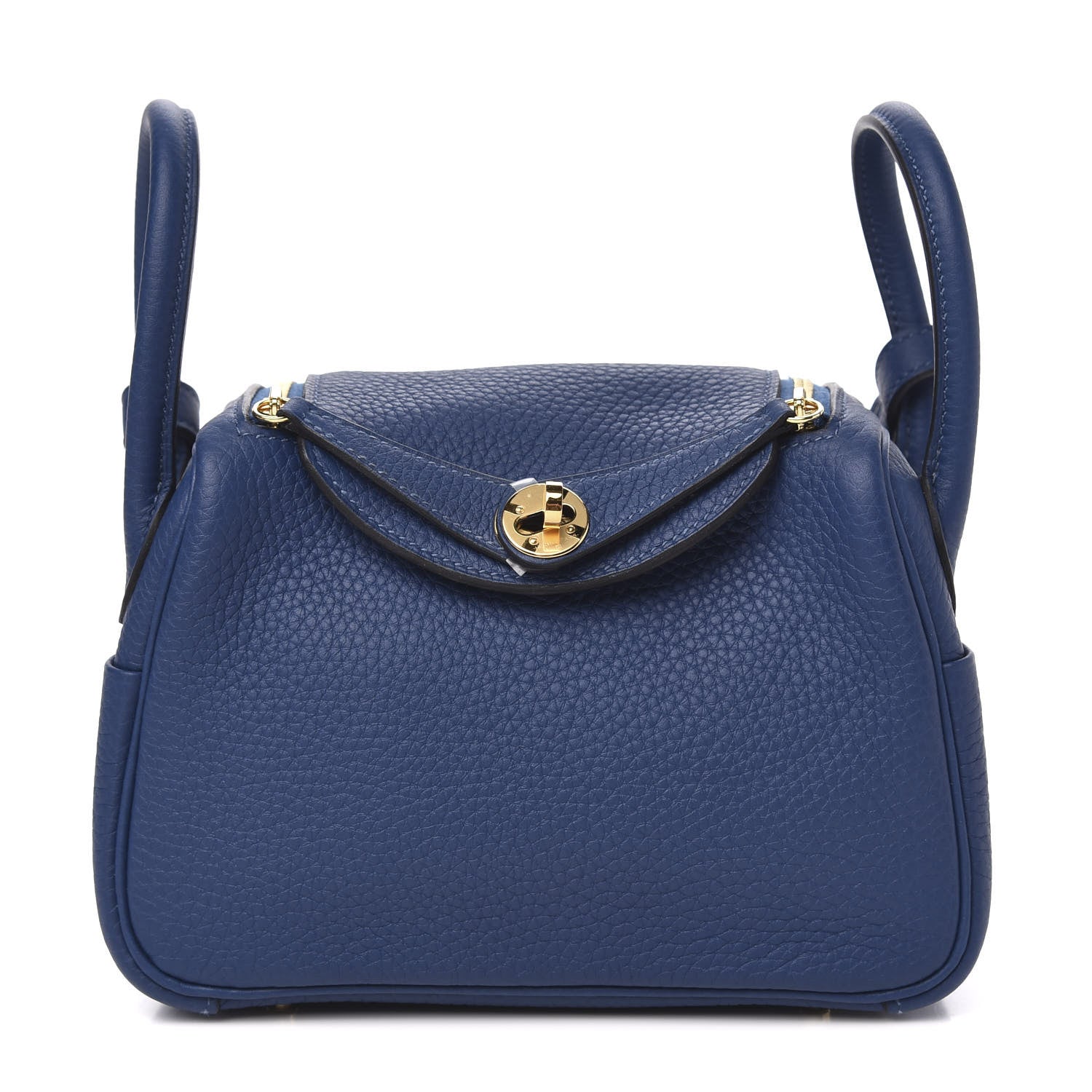 Hermes Taurillon Clemence Mini Lindy 20 Deep Bleu 1 of 10