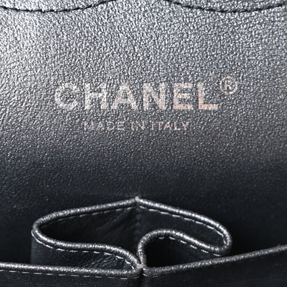 Chanel Iridescent Caviar Chevron Quilted Jumbo Double Flap Black 6 of 10