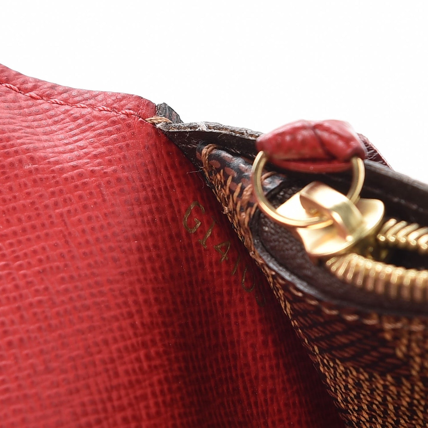 Damier Ebene Josephine Wallet Red
