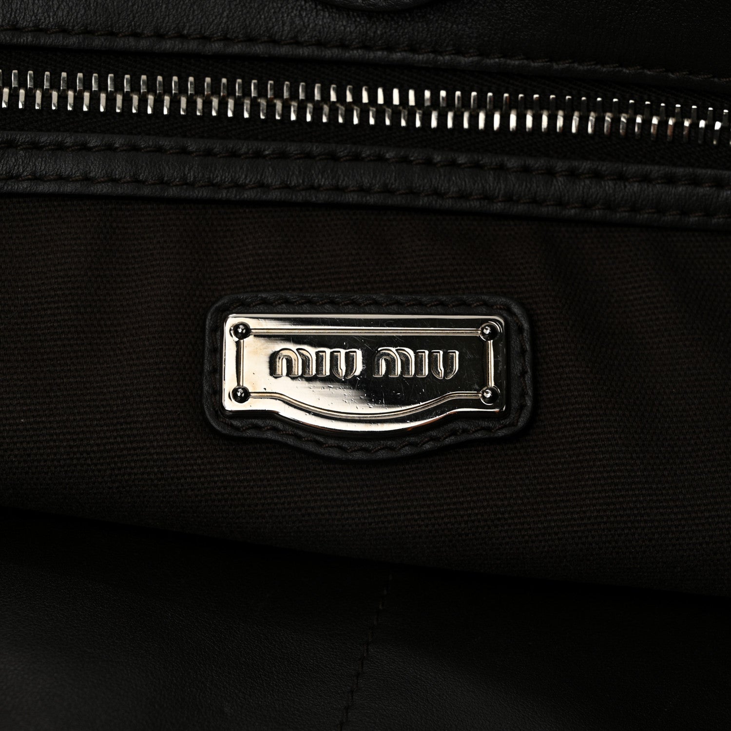 Miu Miu Vitello Soft Calfskin Shopping Tote Ebano 6 of 11