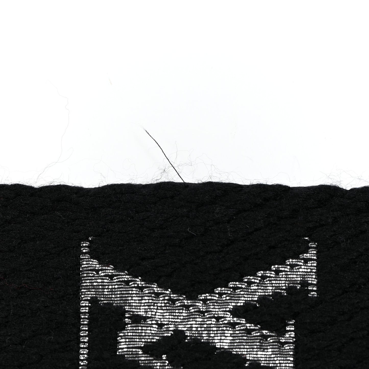 Wool Silk Logomania Shine Scarf Black