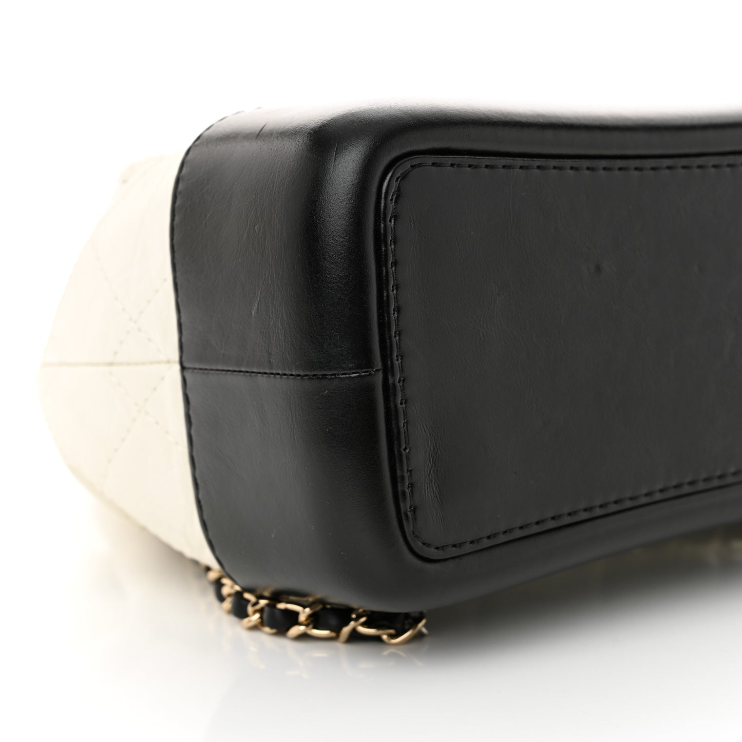 Aged Calfskin Quilted Small Gabrielle Backpack Black White