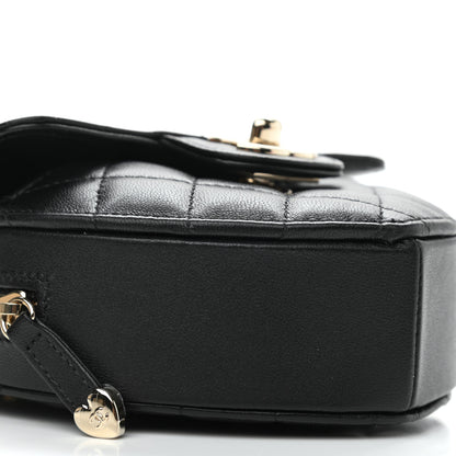 Chanel Lambskin Quilted CC In Love Heart Clutch With Chain Black 9 of 11