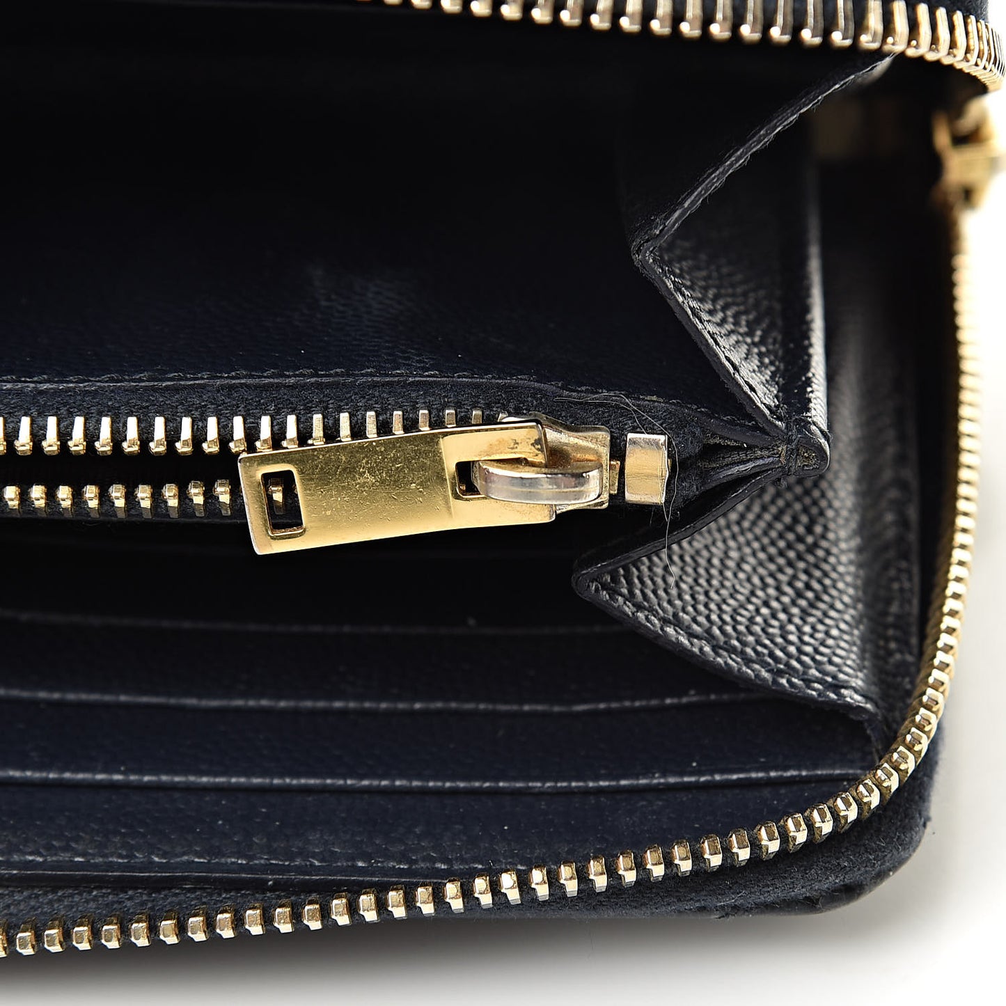Grain De Poudre Matelasse Chevron Monogram Zip Around Wallet Navy