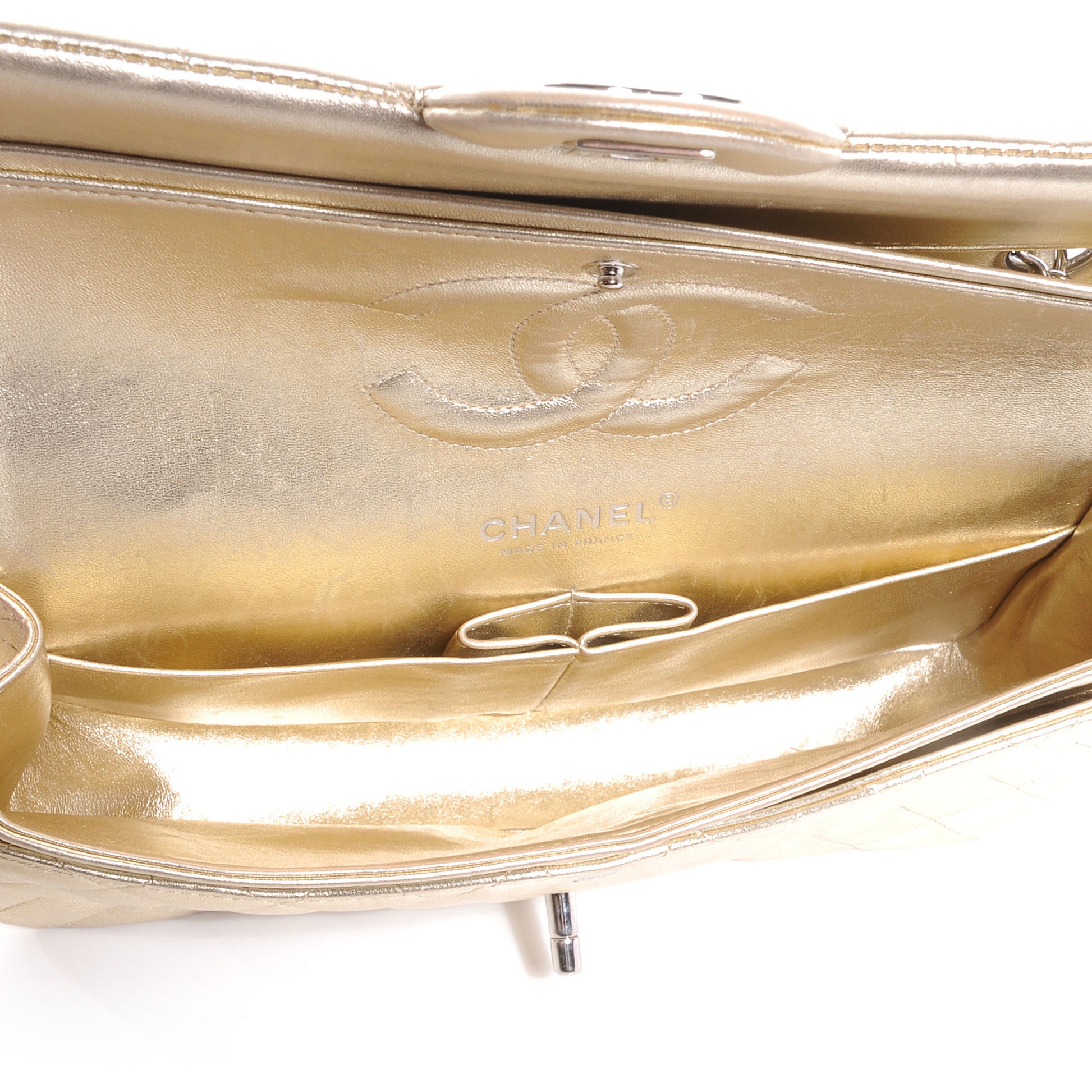 Chanel Lambskin Medium Double Flap Metallic Gold 5 of 8