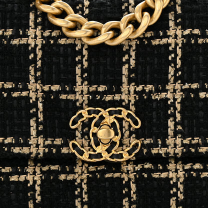 Chanel Tweed Quilted Medium Chanel 19 Flap Black Beige 8 of 11