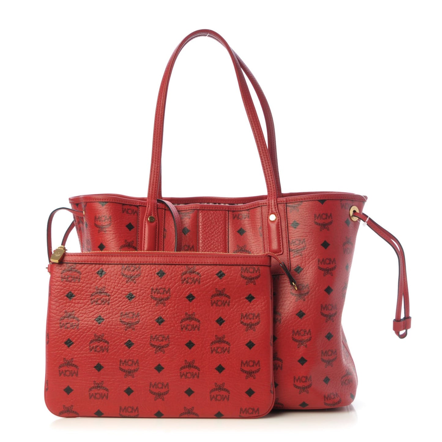 Visetos Medium Liz Reversible Shopper Tote Ruby Red