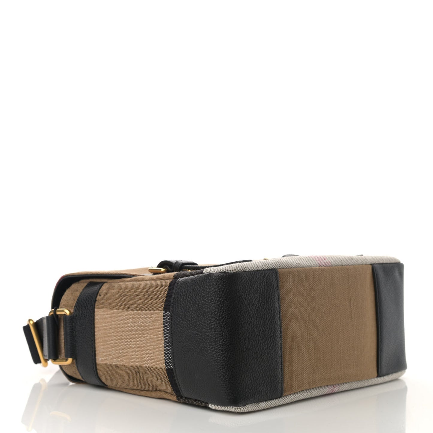 Canvas Mega Check Small Baildon Messenger Bag Black