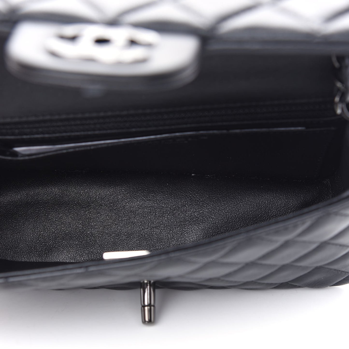 Lambskin Quilted Mini Rectangular Flap So Black