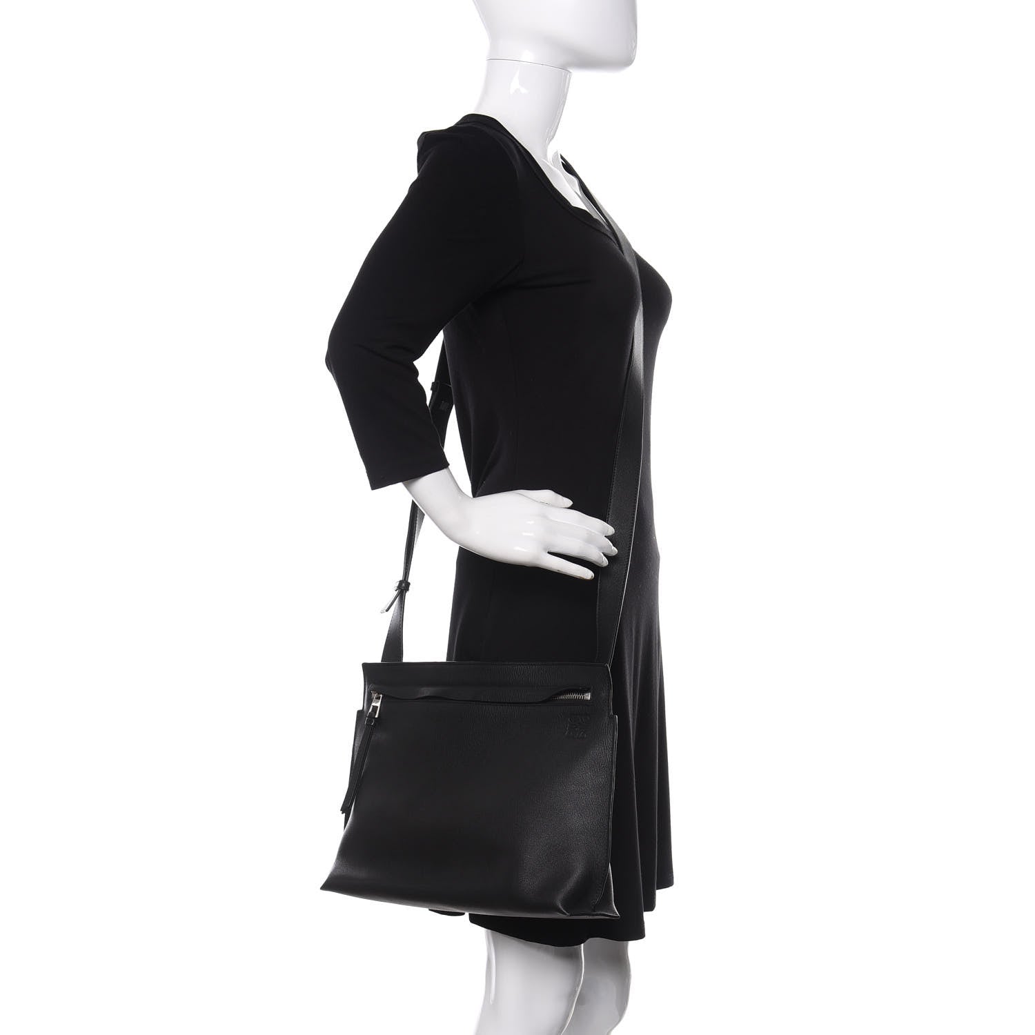 Loewe Calfskin T Pouch Bag Black 2 of 10