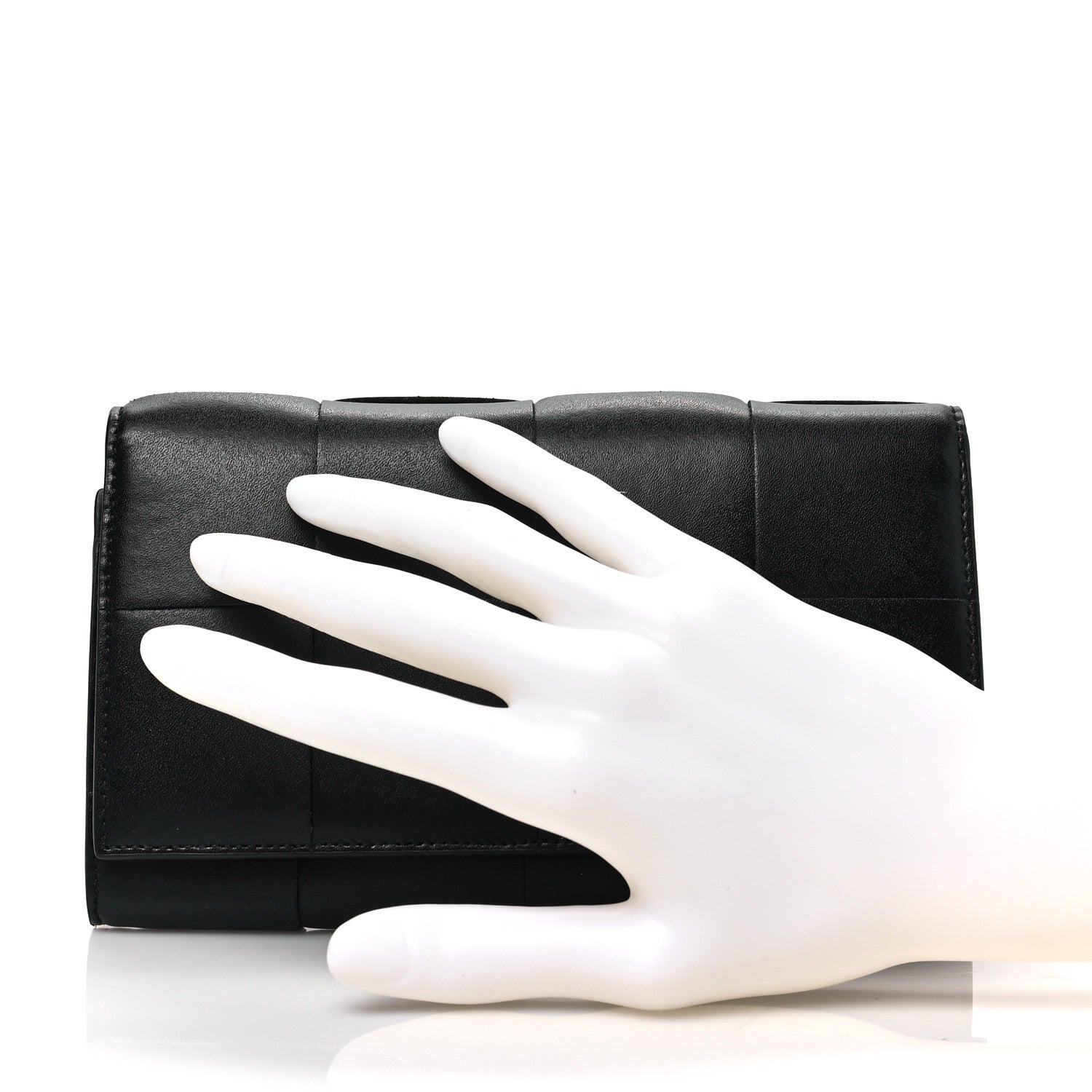 Bottega Veneta Calfskin Maxi Intrecciato Zip Wallet Black 2 of 8