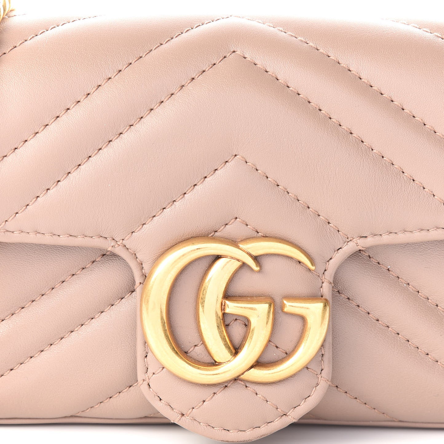 Calfskin Matelasse Super Mini GG Marmont Shoulder Bag Porcelain Rose