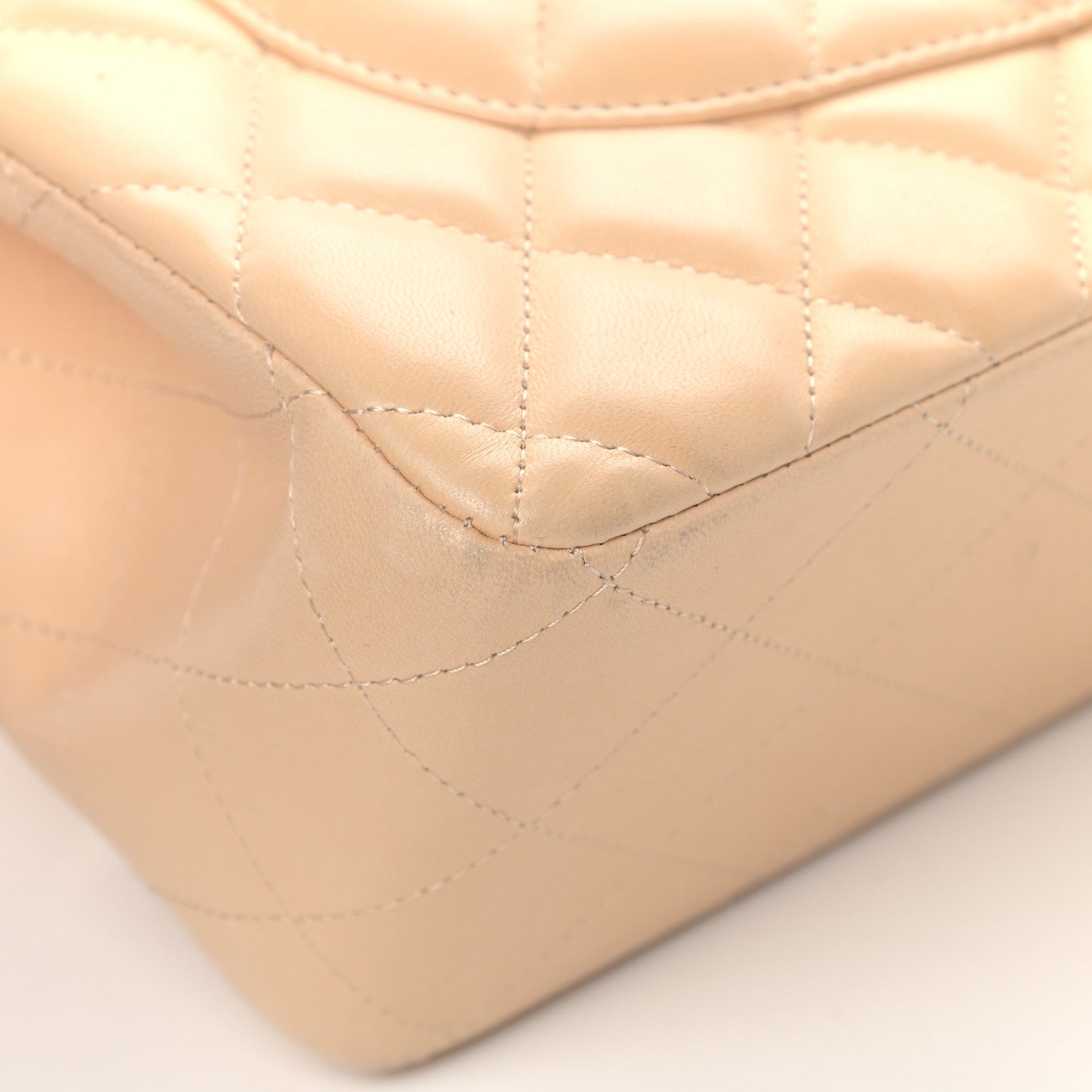 Chanel Lambskin Quilted Jumbo Double Flap Beige Clair 11 of 16