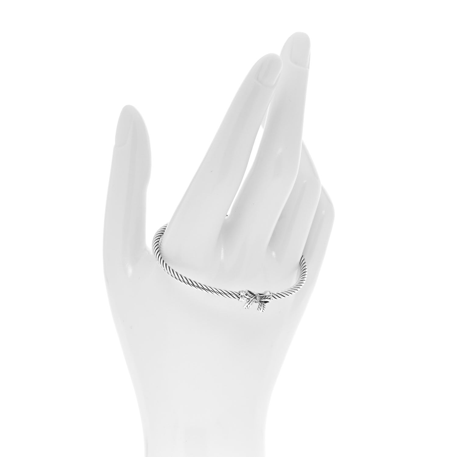David Yurman Sterling Silver Diamond Bow Cable Collectibles Bracelet 2 of 4