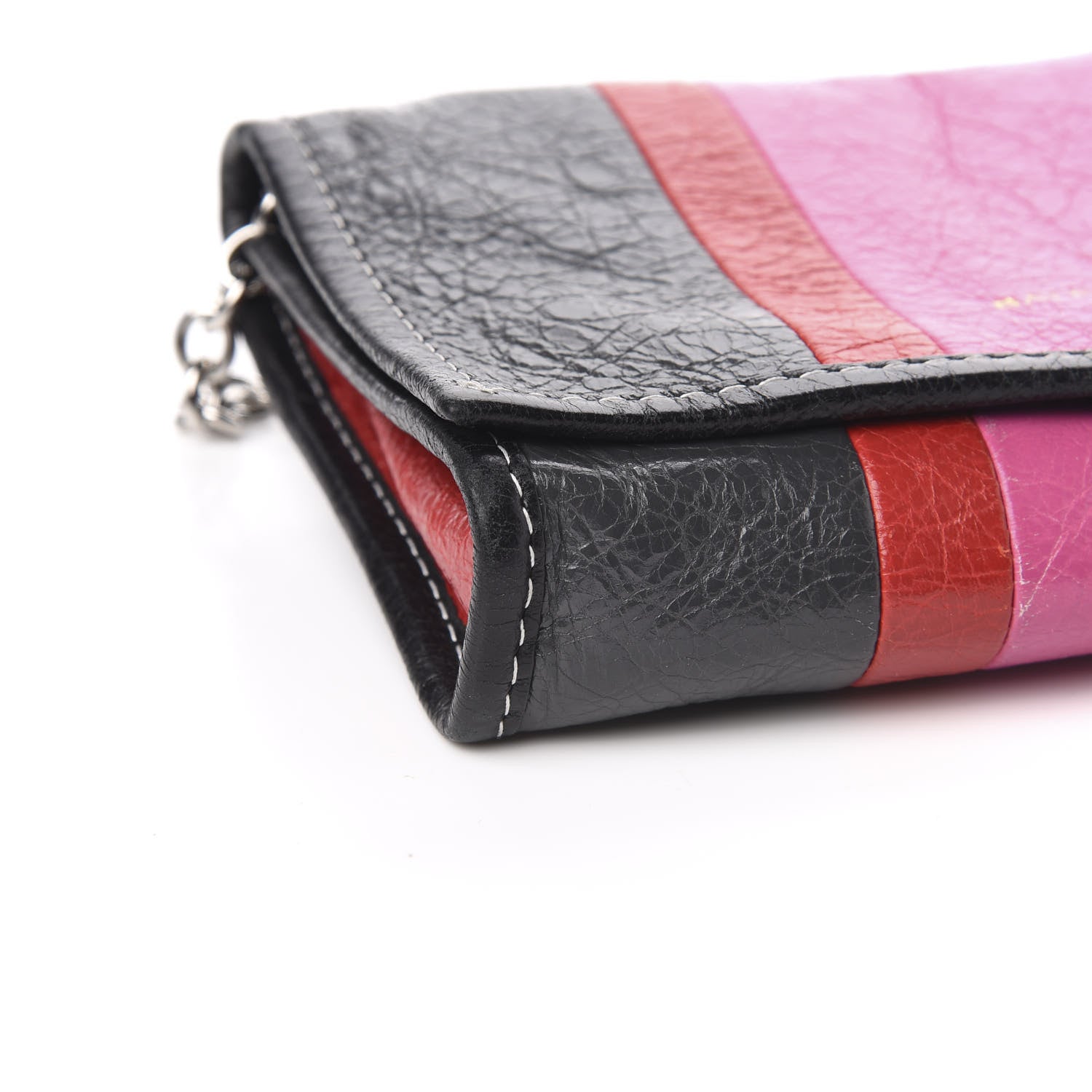 Balenciaga Agneau Arena Multicolore Bazar Chain Shoulder Bag Rose Gris White Black Rouge 7 of 9