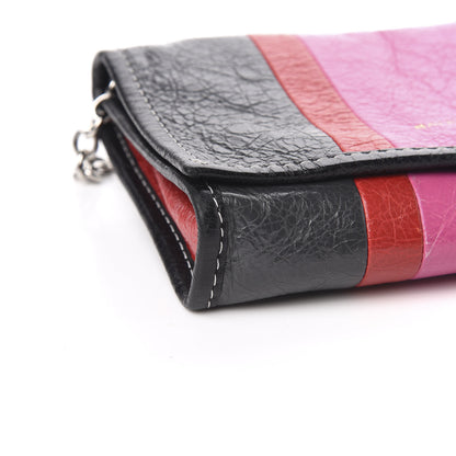 Balenciaga Agneau Arena Multicolore Bazar Chain Shoulder Bag Rose Gris White Black Rouge 7 of 9