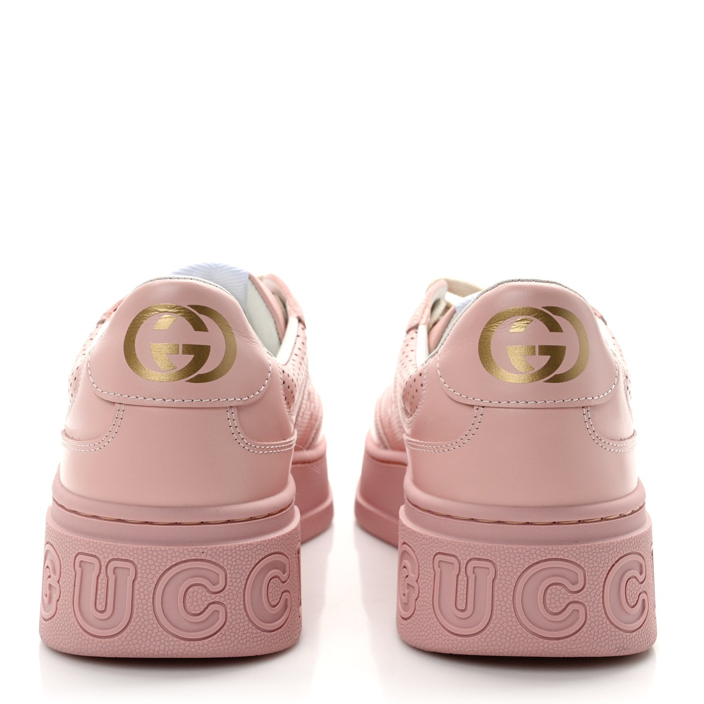 Calfskin GG Tennis Embossed Womens Platform 55mm Sneakers 40 Powder Pink