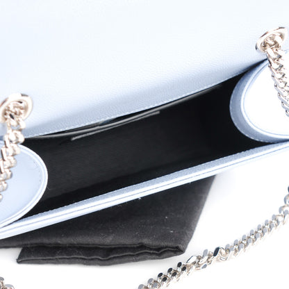 Saint Laurent Grain De Poudre Small Classic Monogram Satchel Sky Blue 5 of 8