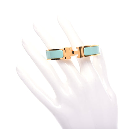 Hermes Enamel Narrow Clic Clac H Bracelet PM Vert Aqua 2 of 5