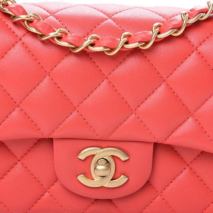 Chanel Lambskin Quilted Mini Rectangular Flap Orange 9 of 10