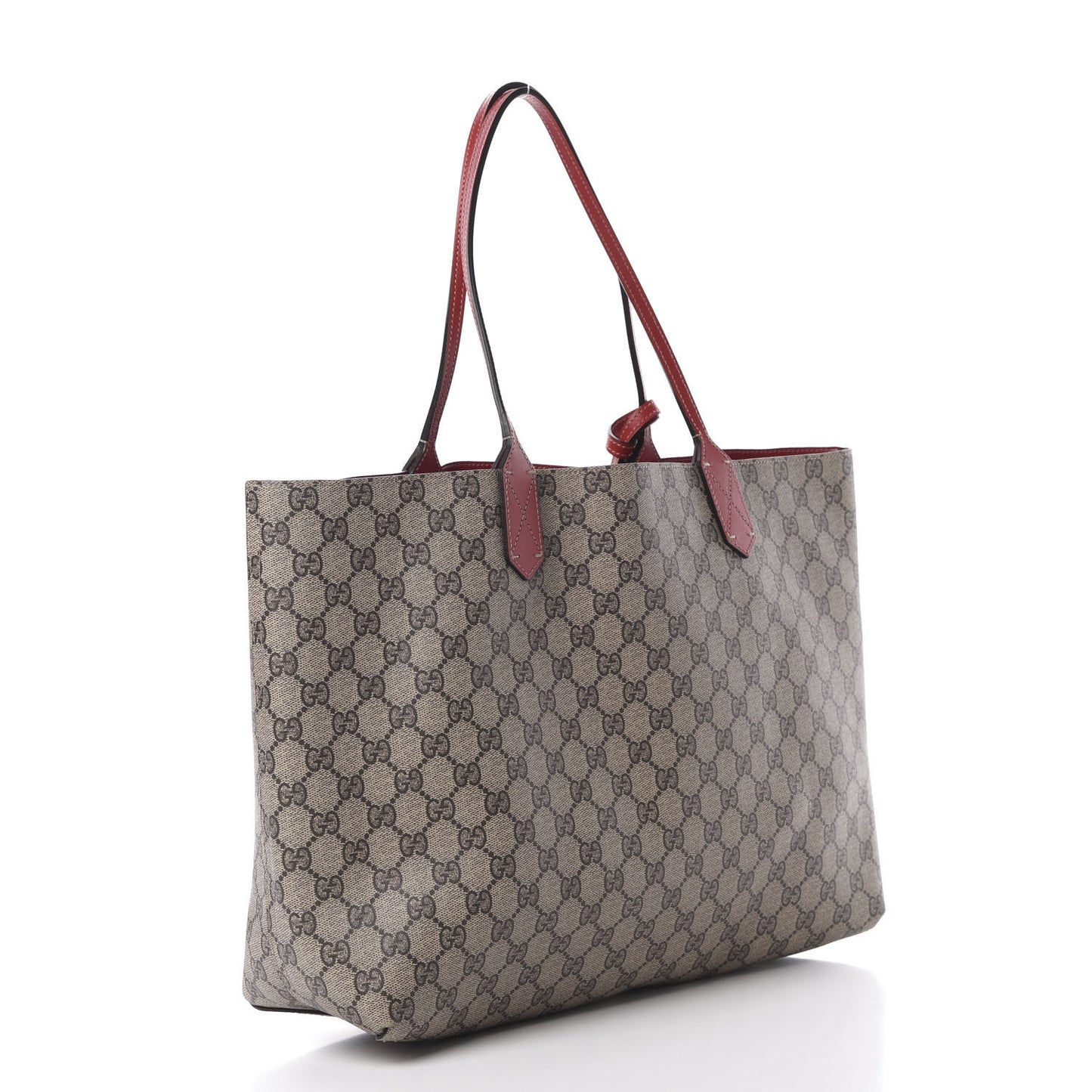 GG Supreme Monogram Medium Reversible Tote Beige Red