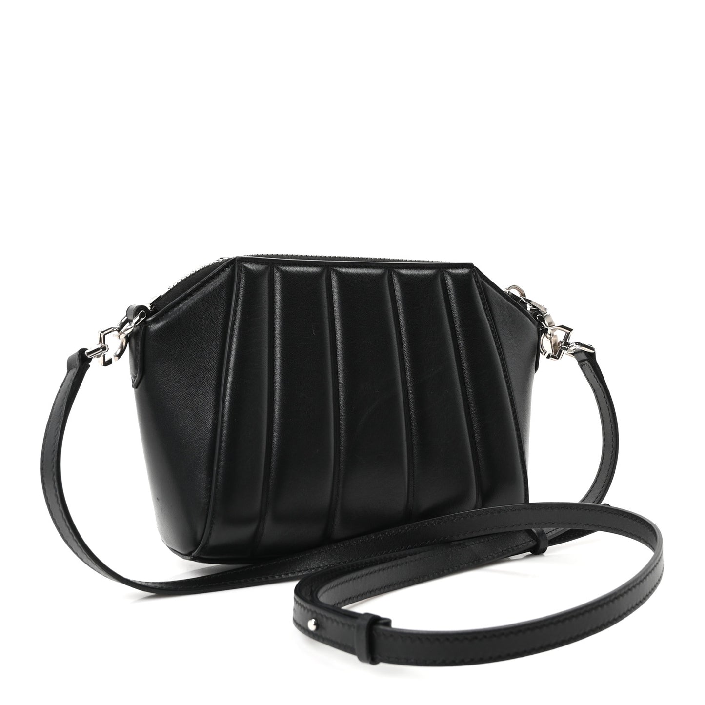 Lambskin XS Lock Antigona Shoulder Bag Black