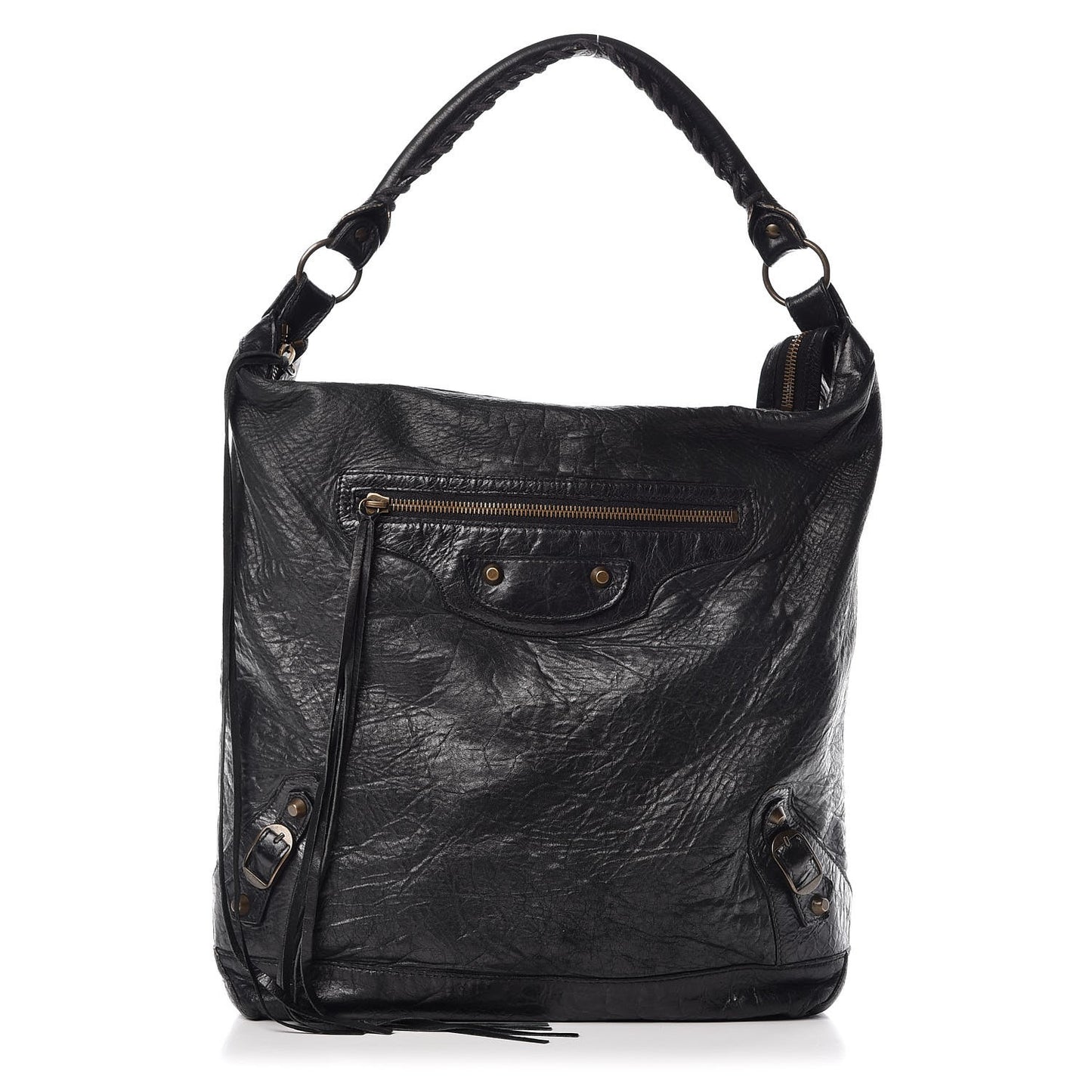 Agneau Classic Hardware Day Hobo Black