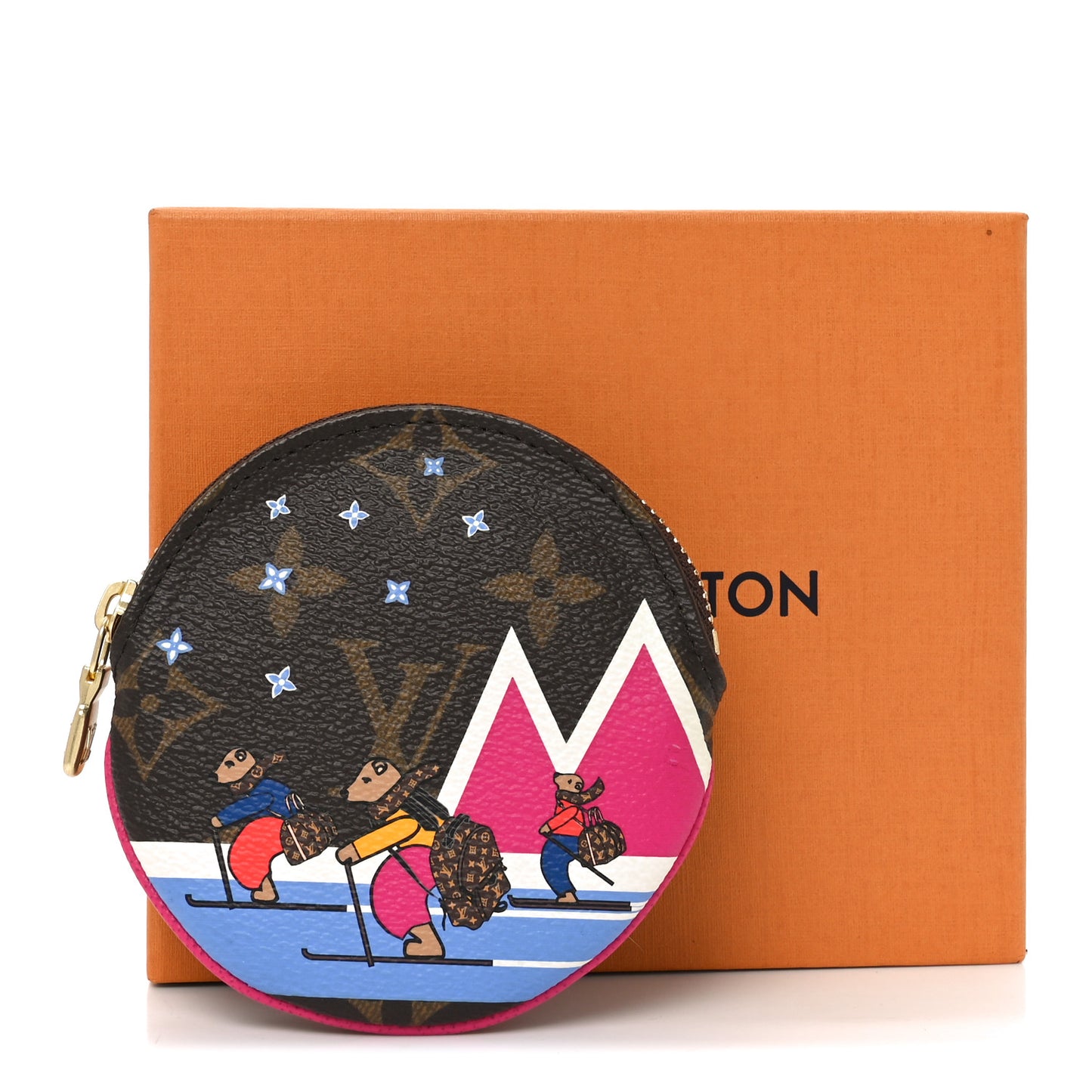 Monogram 2018 Christmas Animation Round Coin Purse