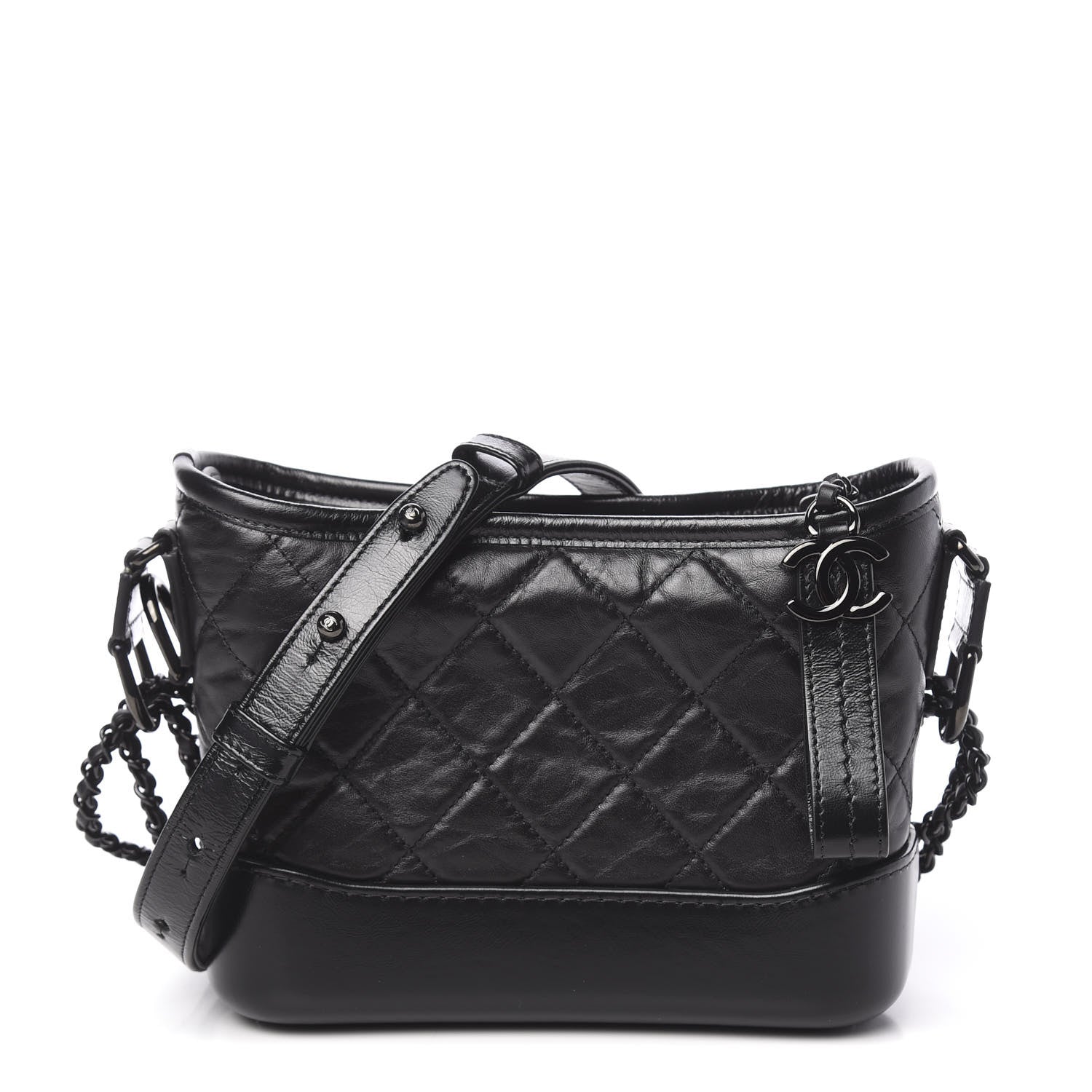 Chanel Aged Calfskin Quilted Small Gabrielle Hobo So Black 1 of 12