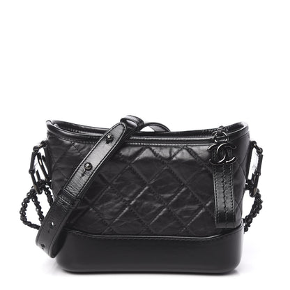 Chanel Aged Calfskin Quilted Small Gabrielle Hobo So Black 1 of 12