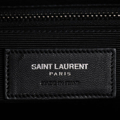 Saint Laurent Sheepskin Matelasse Chevron Large Monogram Shopping Bag Black 6 of 7