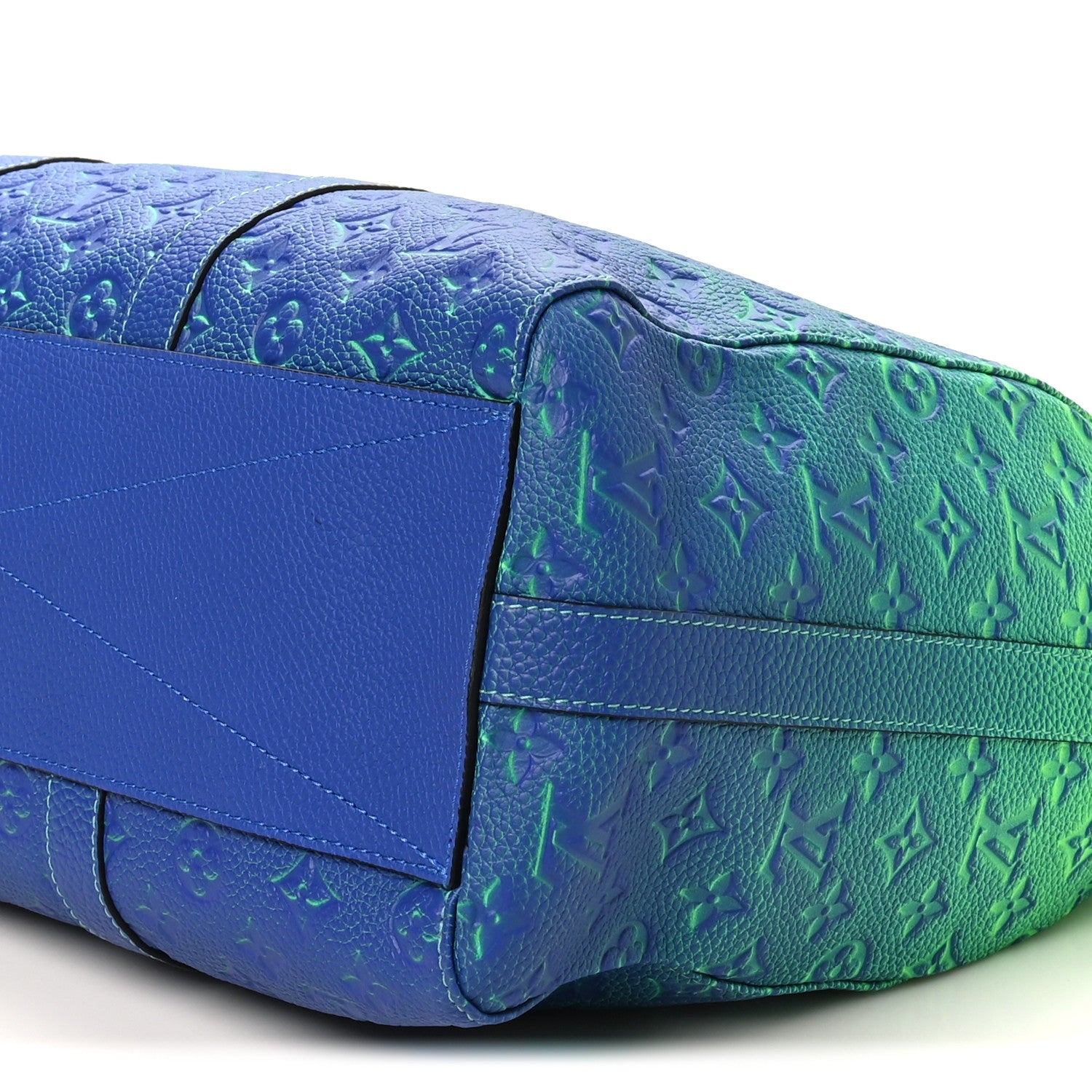Louis Vuitton Taurillon Illusion Keepall Tote Bleu Vert 8 of 8