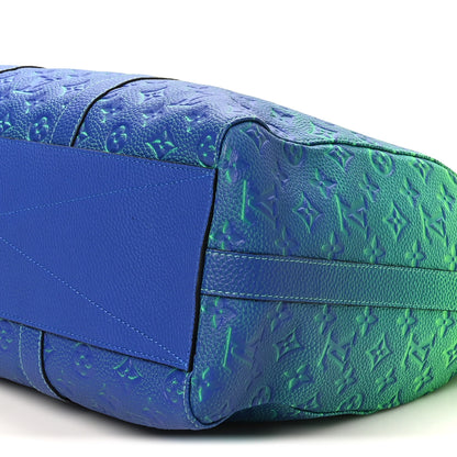 Louis Vuitton Taurillon Illusion Keepall Tote Bleu Vert 8 of 8