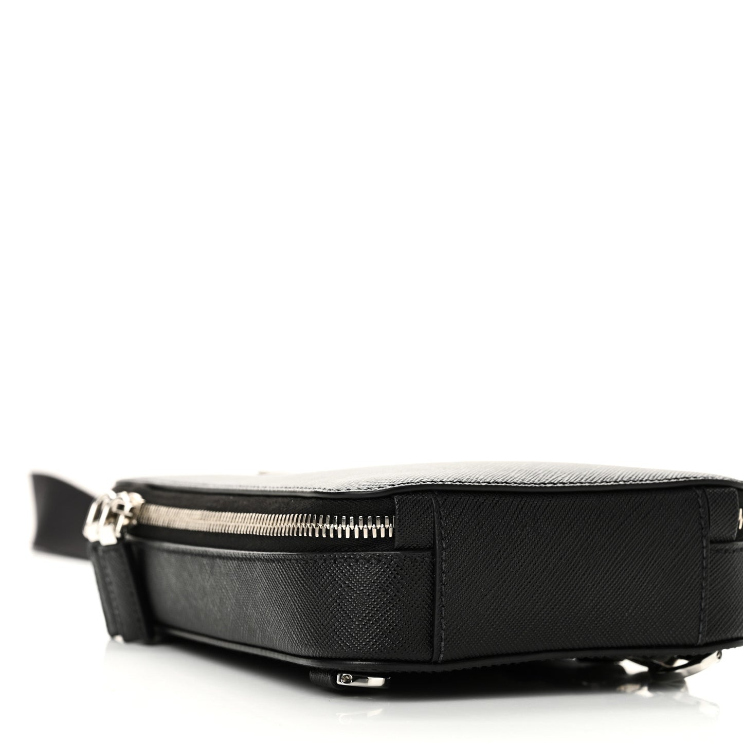 Saffiano Travel Brique Crossbody Messenger Bag Black