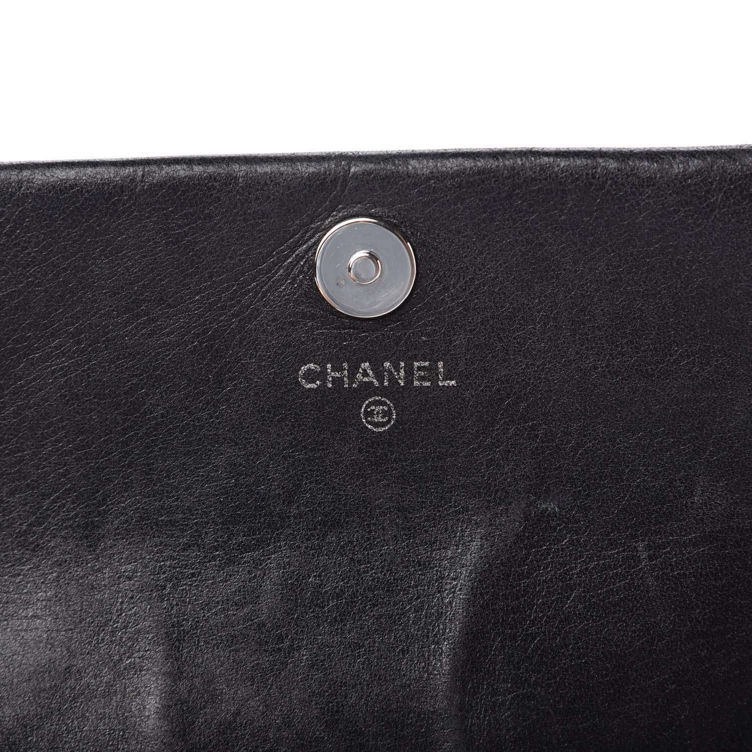Chanel Lambskin Chevron Quilted Wallet On Chain WOC Black 8 of 11