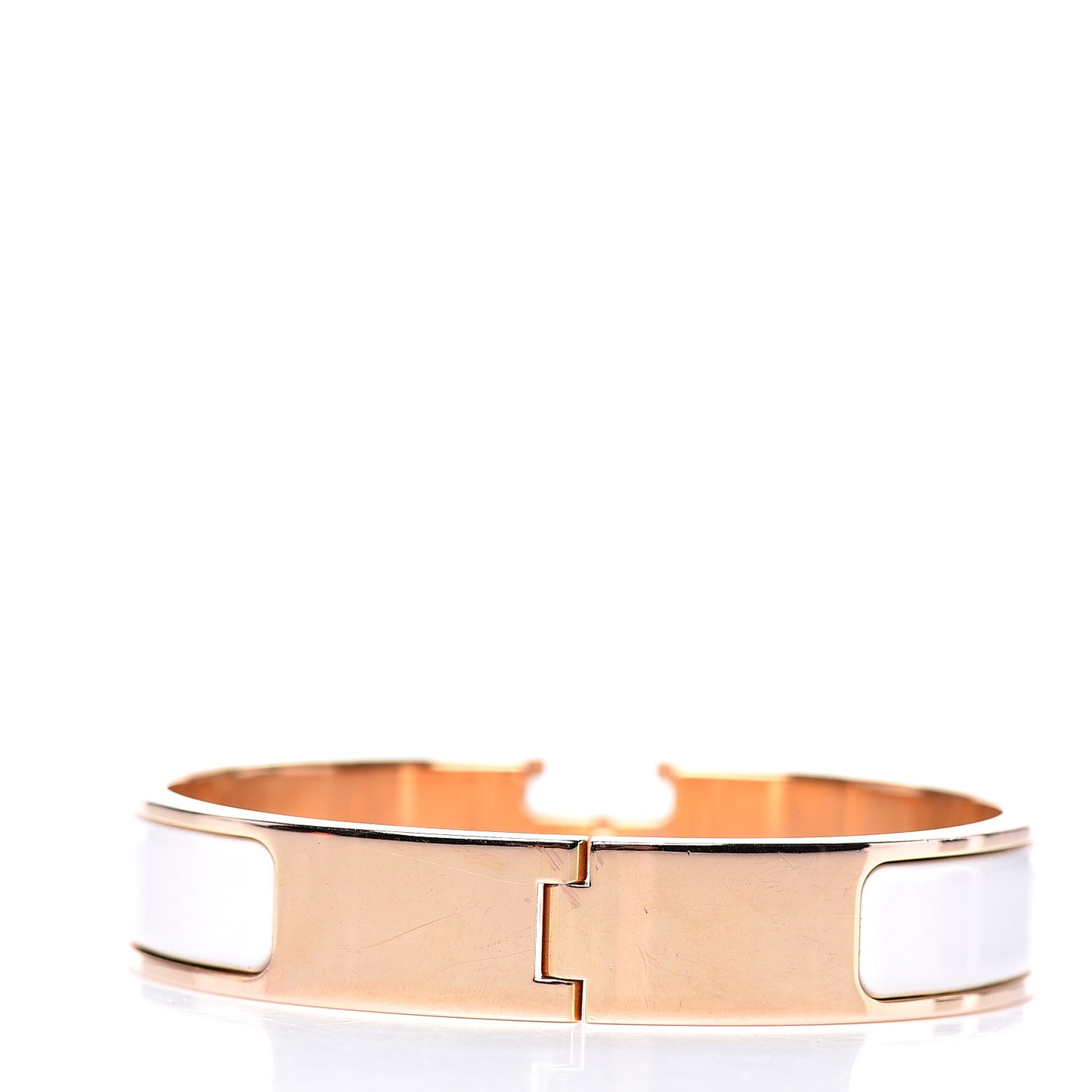 Enamel Narrow Clic Clac H Bracelet PM White