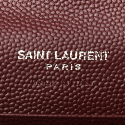 Saint Laurent Grain De Poudre Matelasse Chevron Small Monogram Envelope Wallet Palissandre 6 of 6