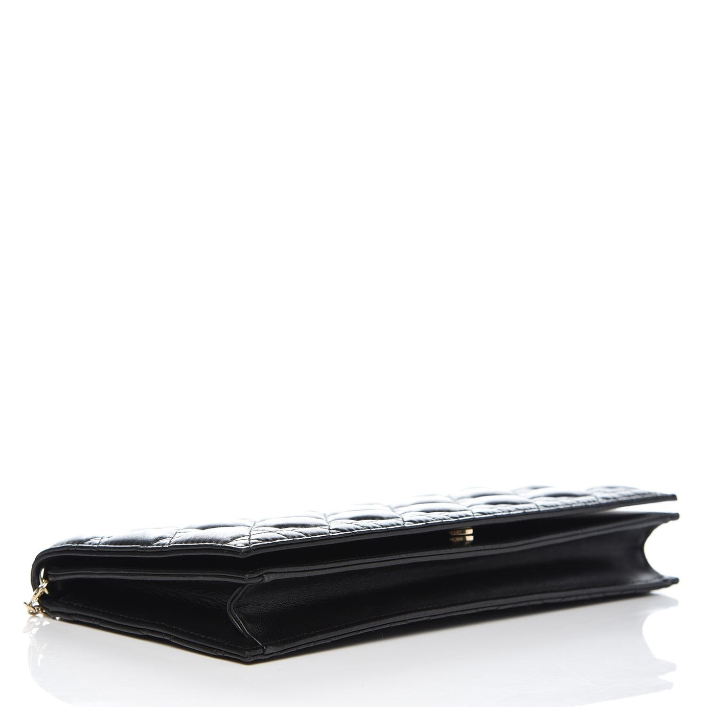 Lambskin Cannage Lady Dior Convertible Clutch Black