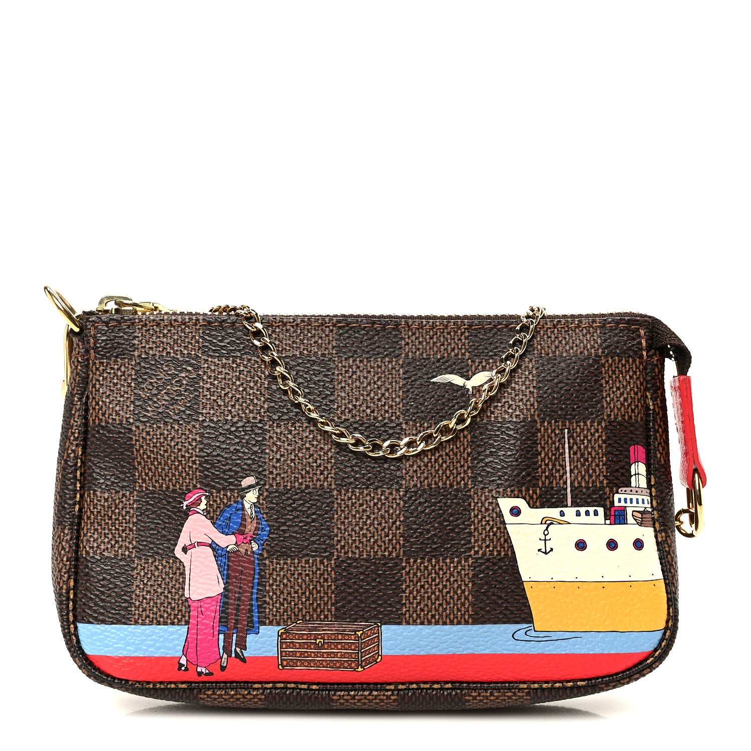 Louis Vuitton Damier Ebene 2016 Christmas Animation Mini Pochette Accessories 1 of 9