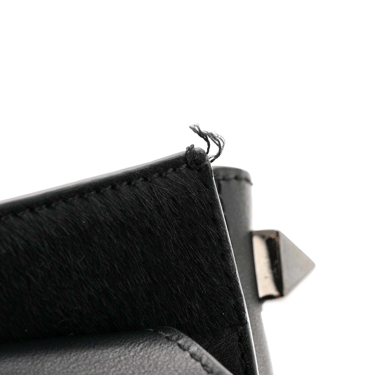 Snakeskin Embossed Vitello Calf Hair B-Rockstud Flap Black