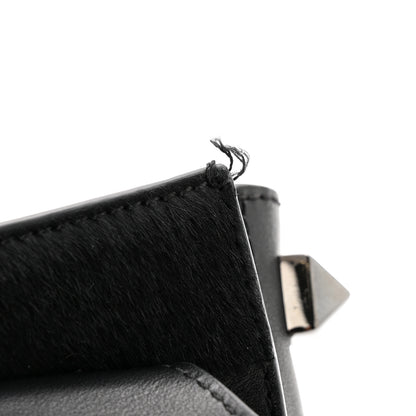 Valentino Garavani Snakeskin Embossed Vitello Calf Hair B-Rockstud Flap Black 11 of 11