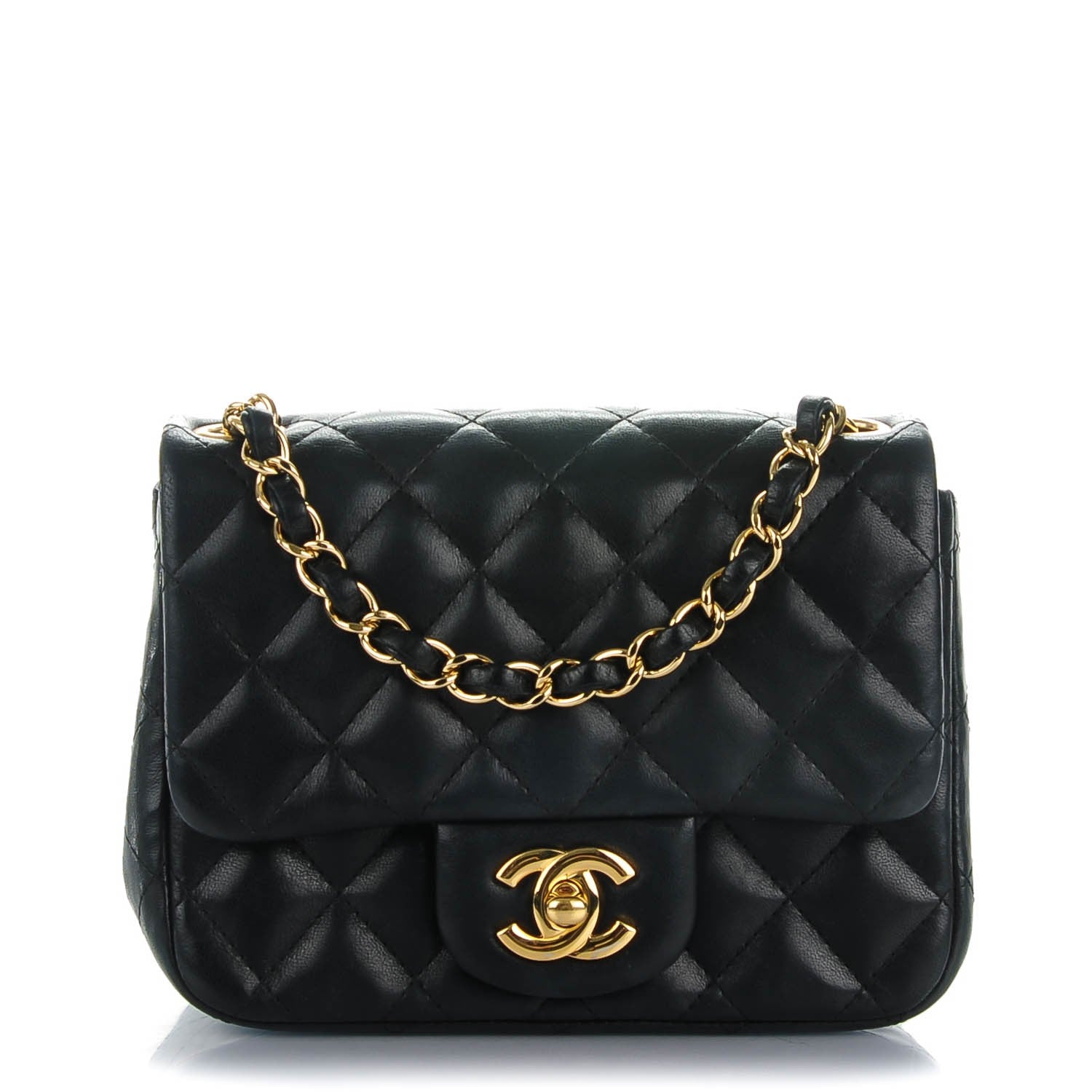 Chanel Lambskin Quilted Mini Square Flap Black 1 of 9