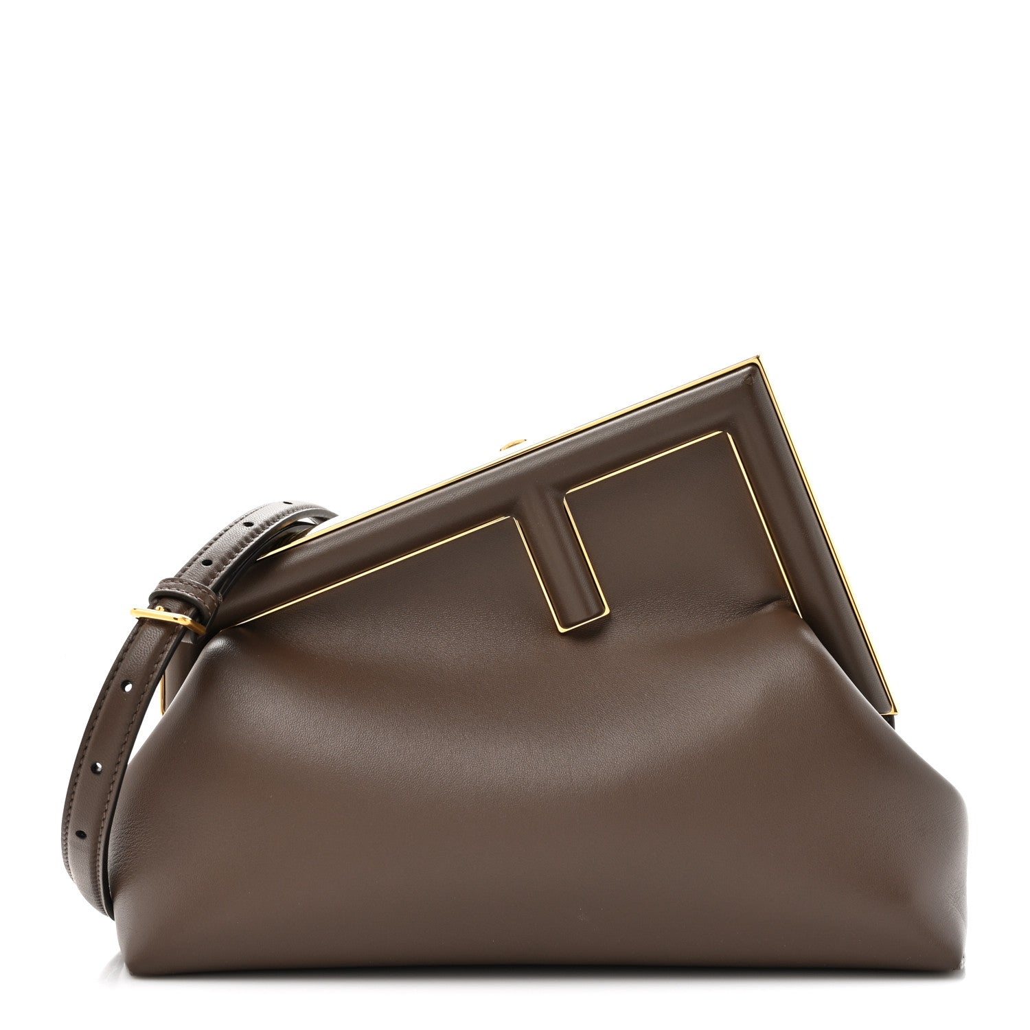 Fendi Shiny Nappa Midi Fendi First Dark Coffee 1 of 14