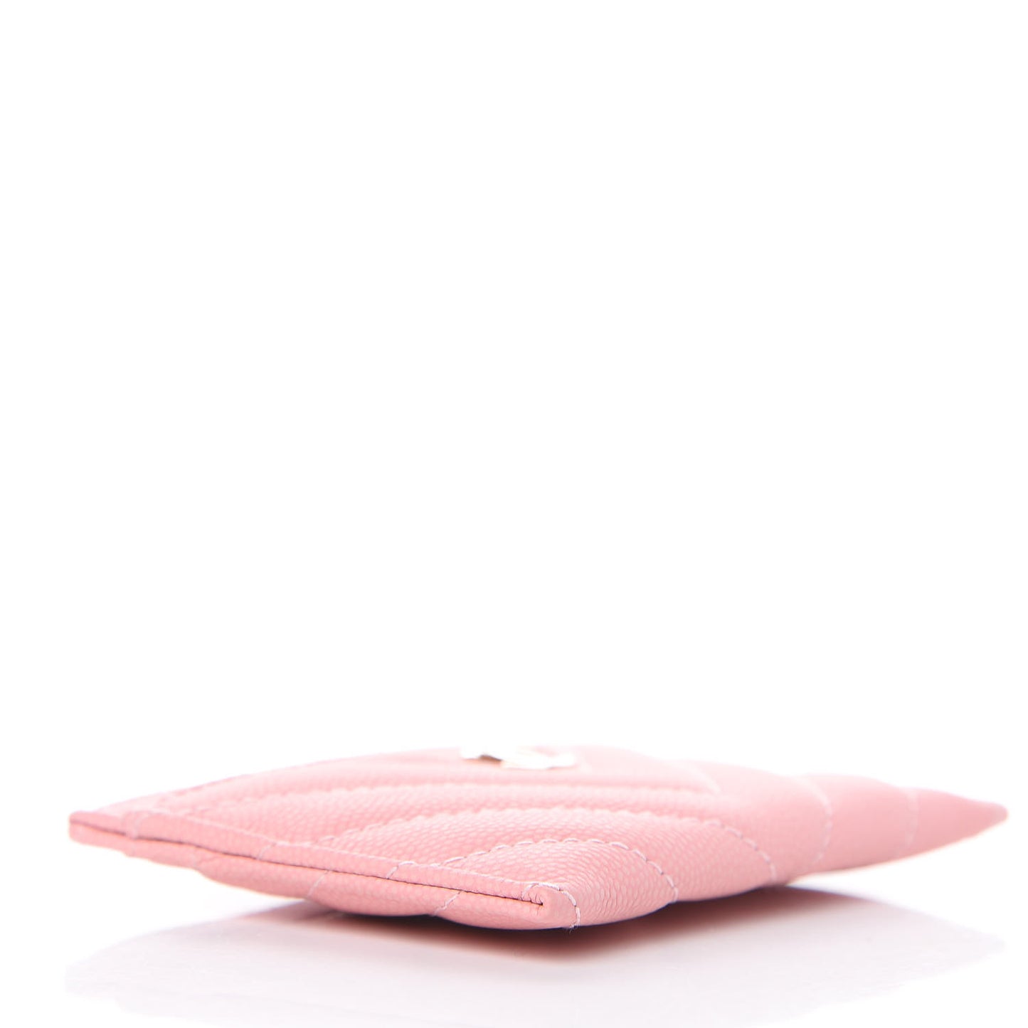 Caviar Chevron Quilted Card Holder Pink