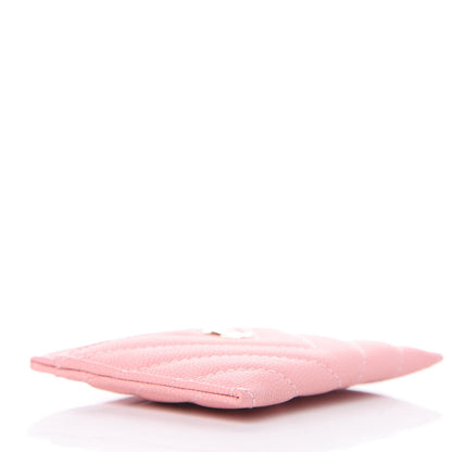 Chanel Caviar Chevron Quilted Card Holder Pink 4 of 9