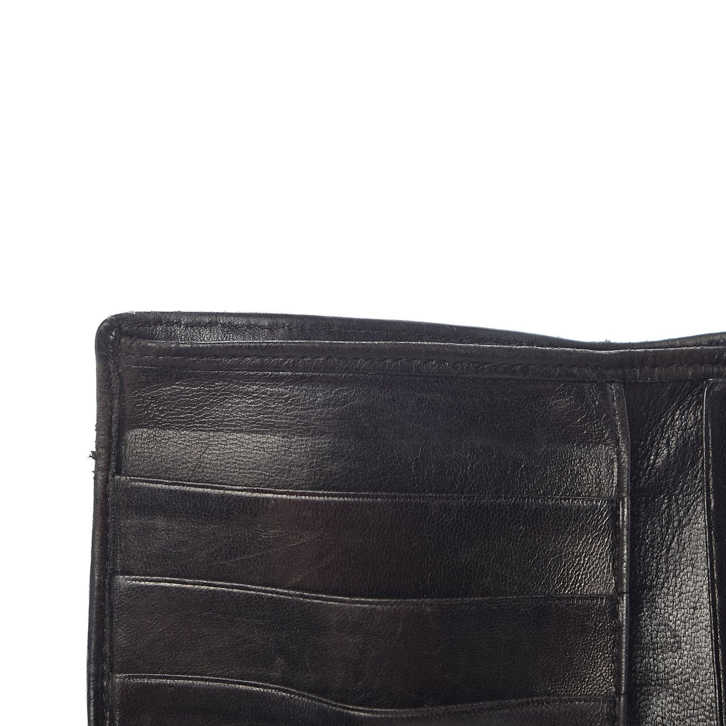 Lambskin Diamond Stitched French Wallet Black